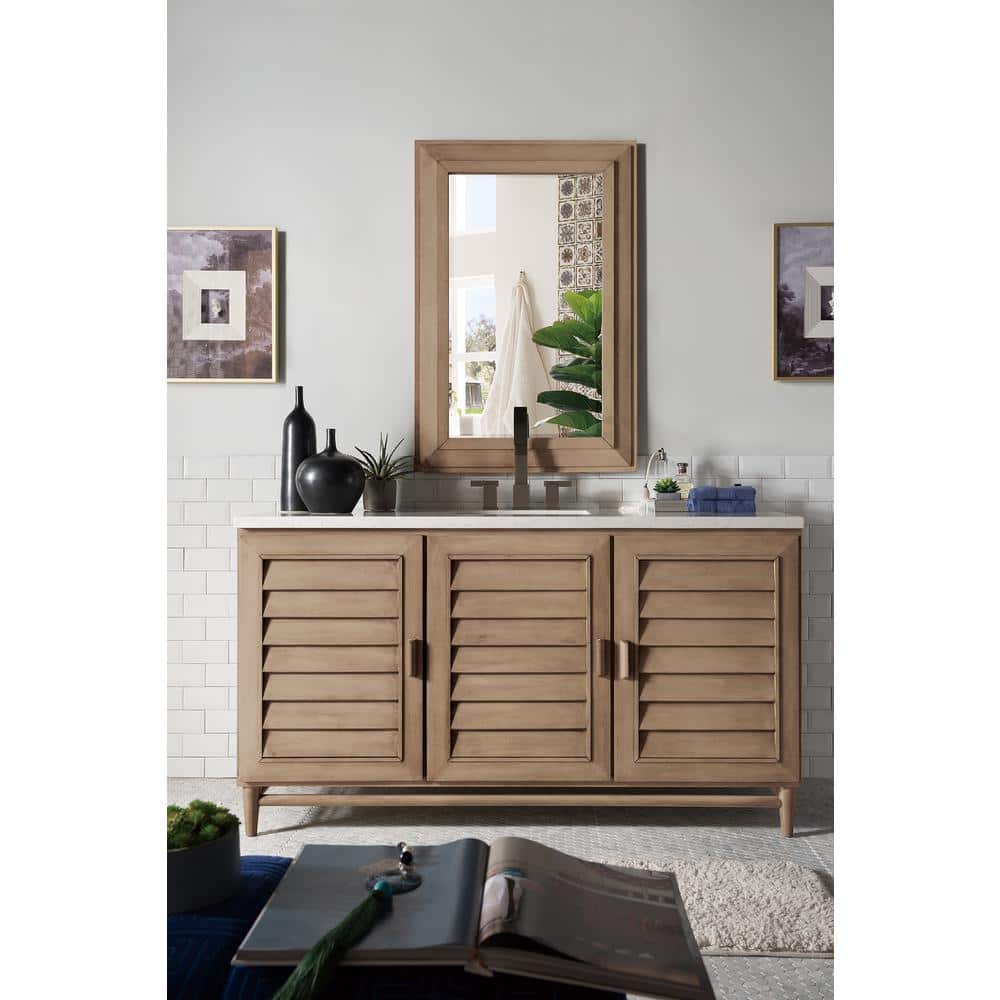James Martin Vanities Portland 30.4" x 42" Whitewashed Walnut Rectangular Wall Mirror - Image 7
