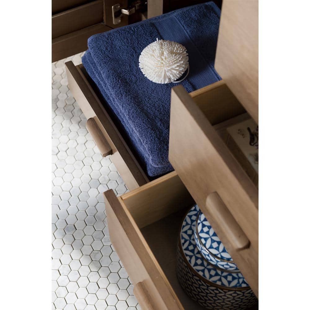 James Martin Vanities Portland 60" Bathroom Vanity in Whitewashed Walnut with Quartz Top - Image 5