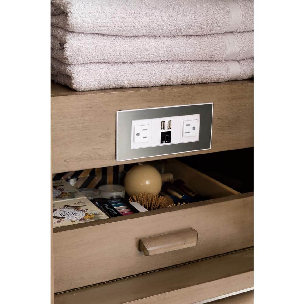 James Martin Vanities Portland 60" Bathroom Vanity in Whitewashed Walnut with Quartz Top - Image 5
