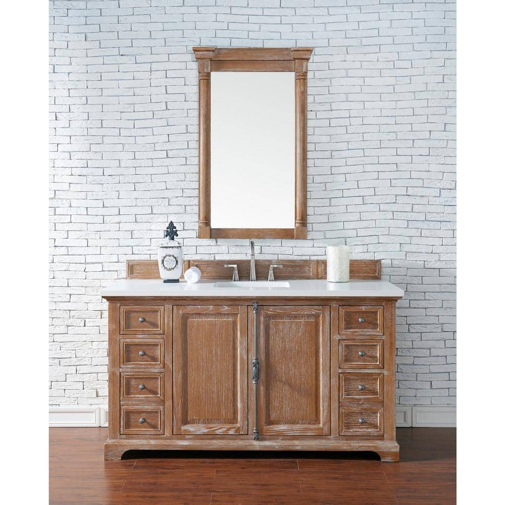 James Martin Vanities Providence 60" Driftwood Bathroom Vanity with Quartz Top - Image 2