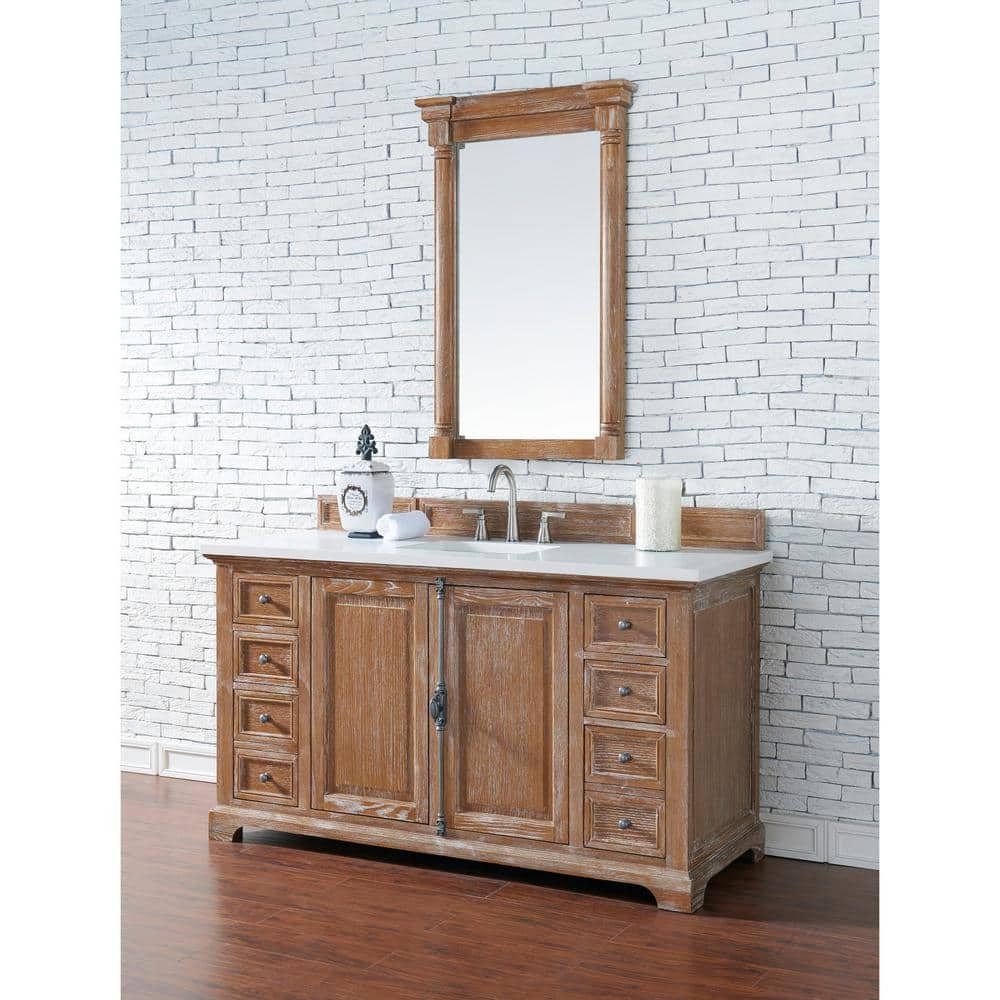 James Martin Vanities Providence 60" Driftwood Bathroom Vanity with Quartz Top - Image 3