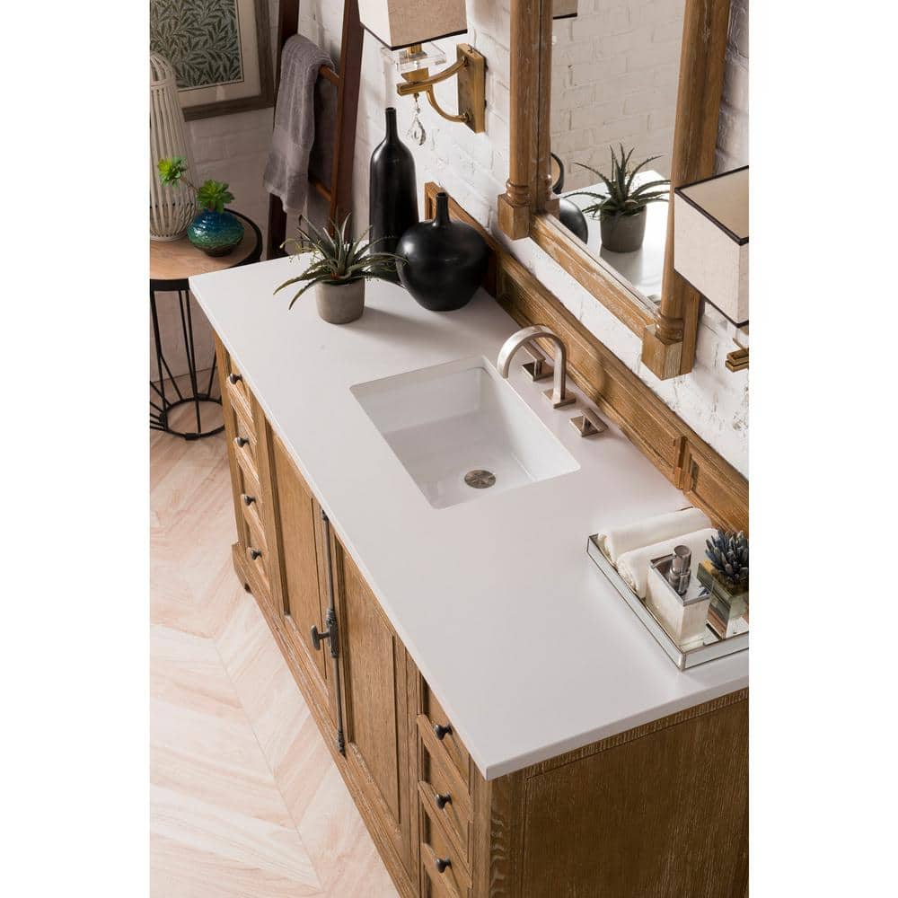 James Martin Vanities Providence 60" Driftwood Bathroom Vanity with Quartz Top - Image 5