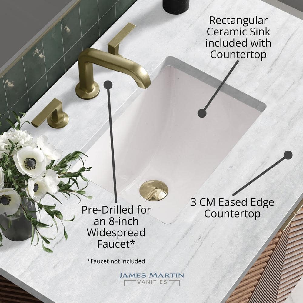 James Martin Vanities Providence 60" Driftwood Bathroom Vanity with Quartz Top - Image 6