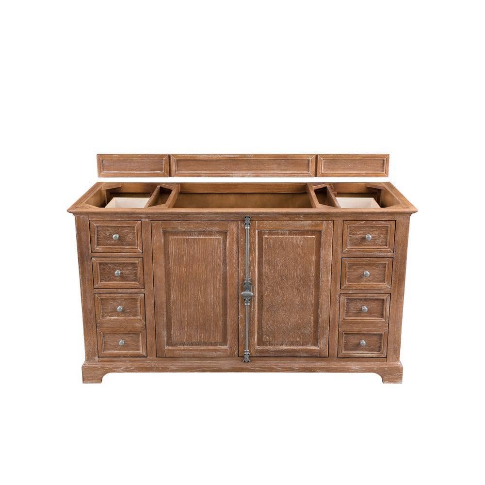 James Martin Vanities Providence 60" Driftwood Vanity with Carrara Marble Top - Image 5