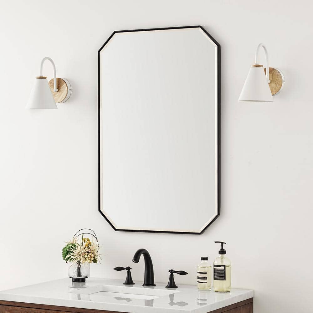 James Martin Vanities Rohe 24" x 36" Matte Black Bathroom Vanity Mirror - Image 3