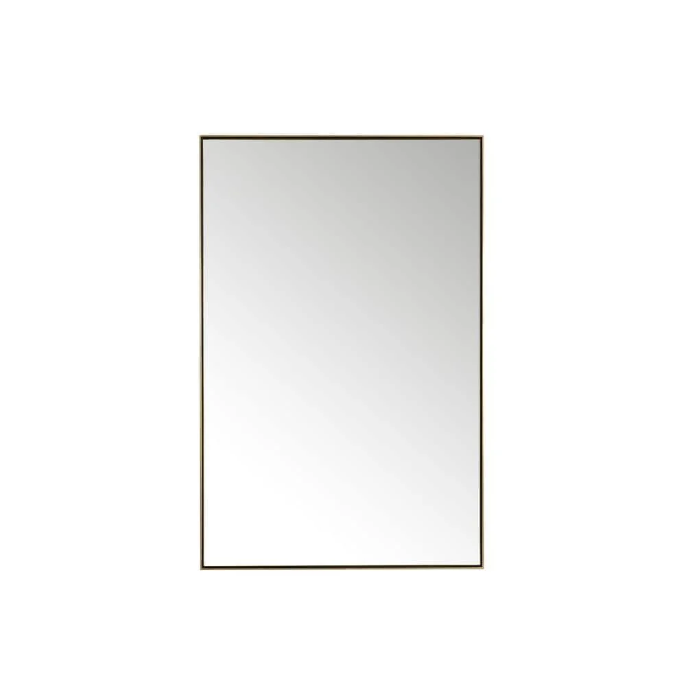 James Martin Vanities Rohe 26" x 40" Rectangular Bathroom Vanity Mirror, Champagne Brass