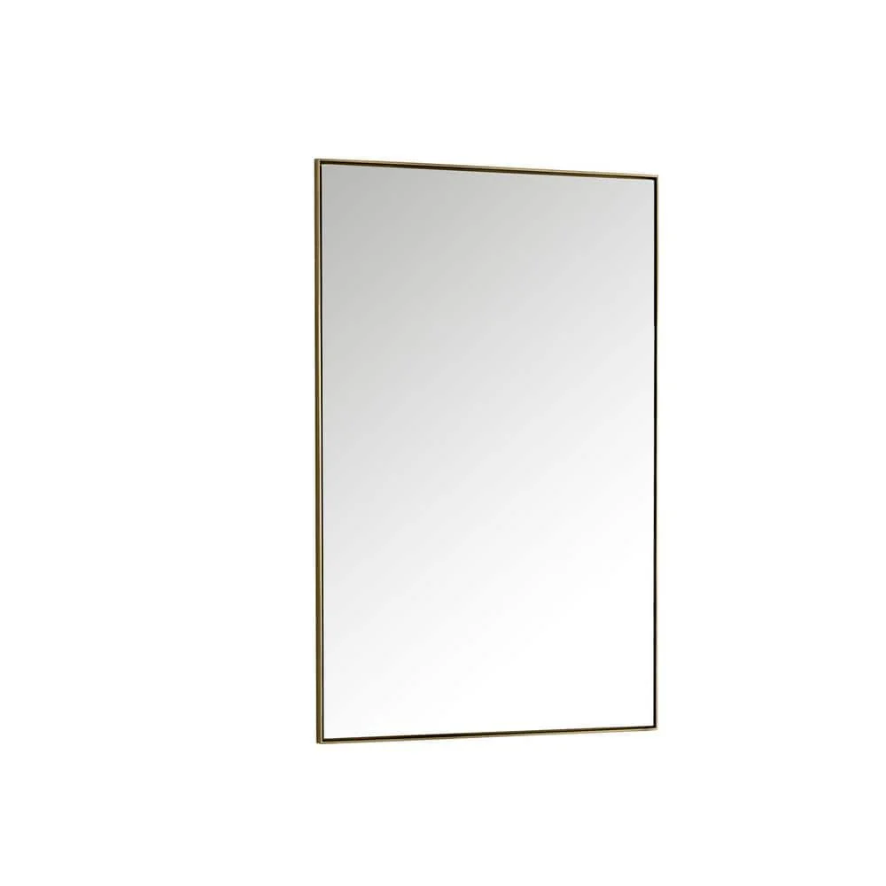 James Martin Vanities Rohe 26" x 40" Rectangular Bathroom Vanity Mirror, Champagne Brass - Image 2