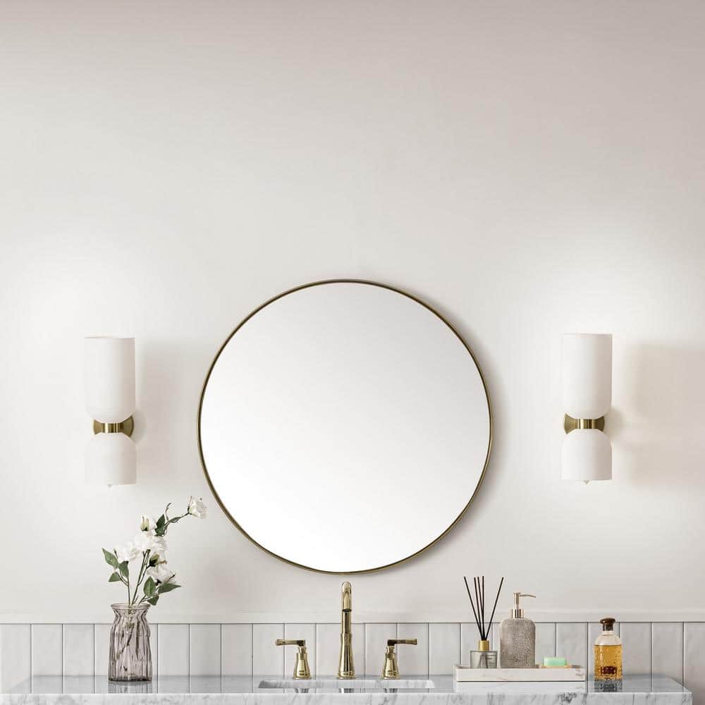 James Martin Vanities Rohe 30" Rectangular Bathroom Mirror, Champagne Brass - Image 5