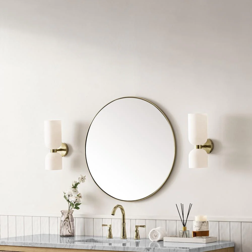 James Martin Vanities Rohe 30" Rectangular Bathroom Mirror, Champagne Brass - Image 6