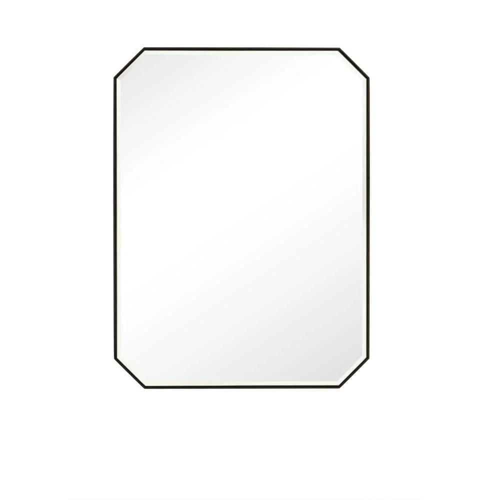James Martin Vanities Rohe 30x40 Matte Black Rectangular Bathroom Vanity Mirror