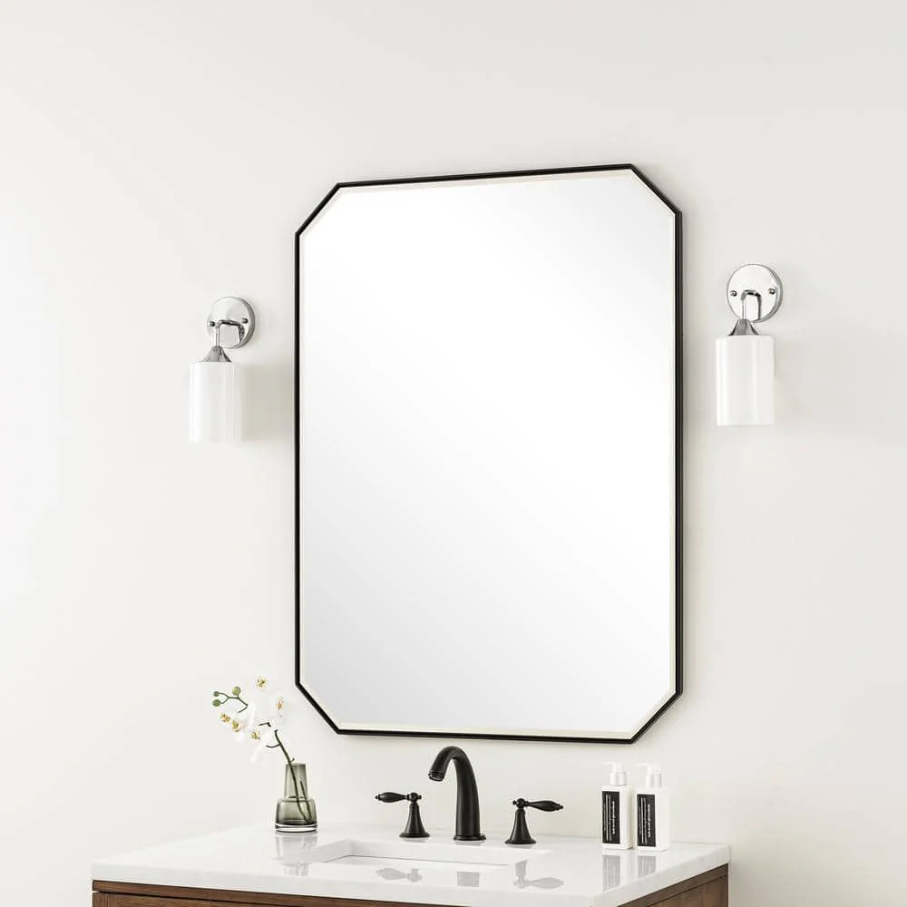 James Martin Vanities Rohe 30x40 Matte Black Rectangular Bathroom Vanity Mirror - Image 7