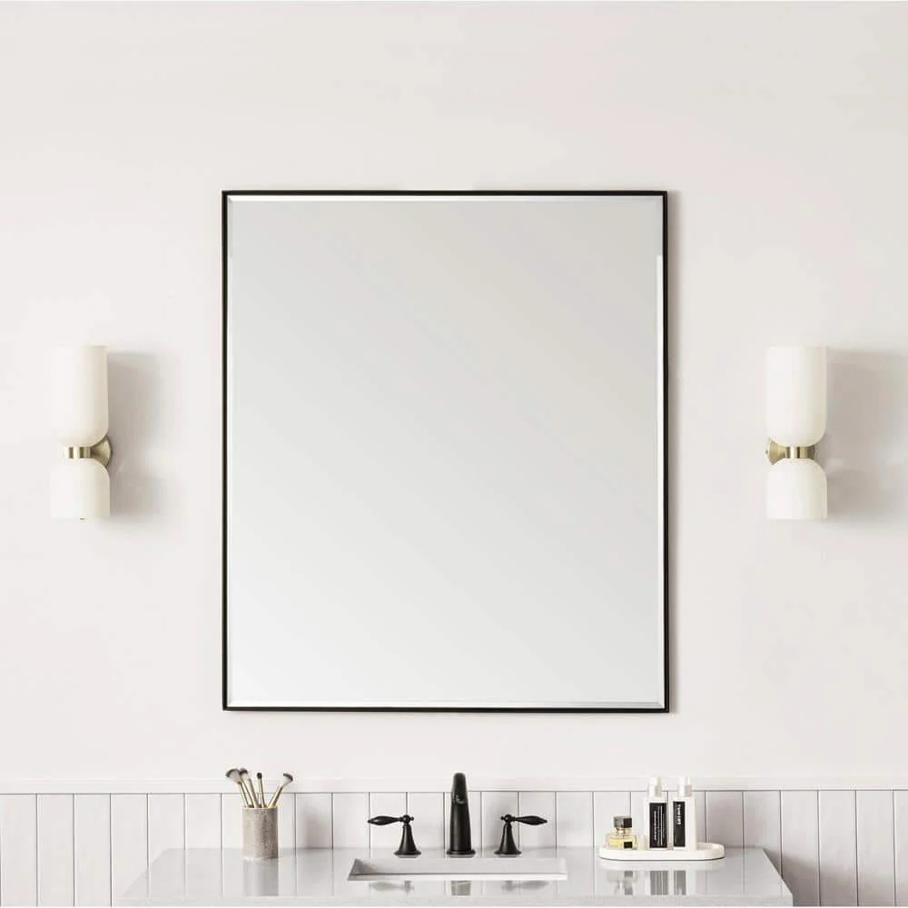 James Martin Vanities Rohe 36" x 42" Matte Black Rectangular Bathroom Vanity Mirror - Image 4