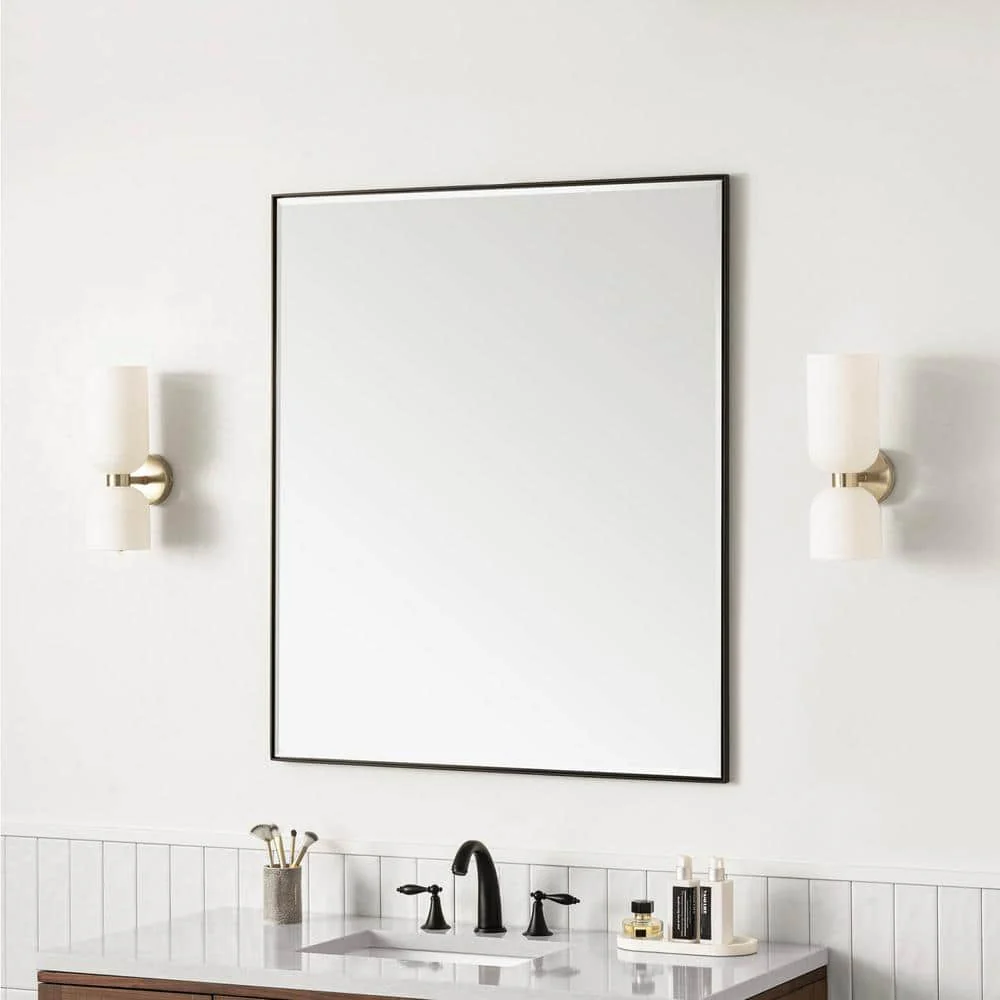 James Martin Vanities Rohe 36" x 42" Matte Black Rectangular Bathroom Vanity Mirror - Image 5