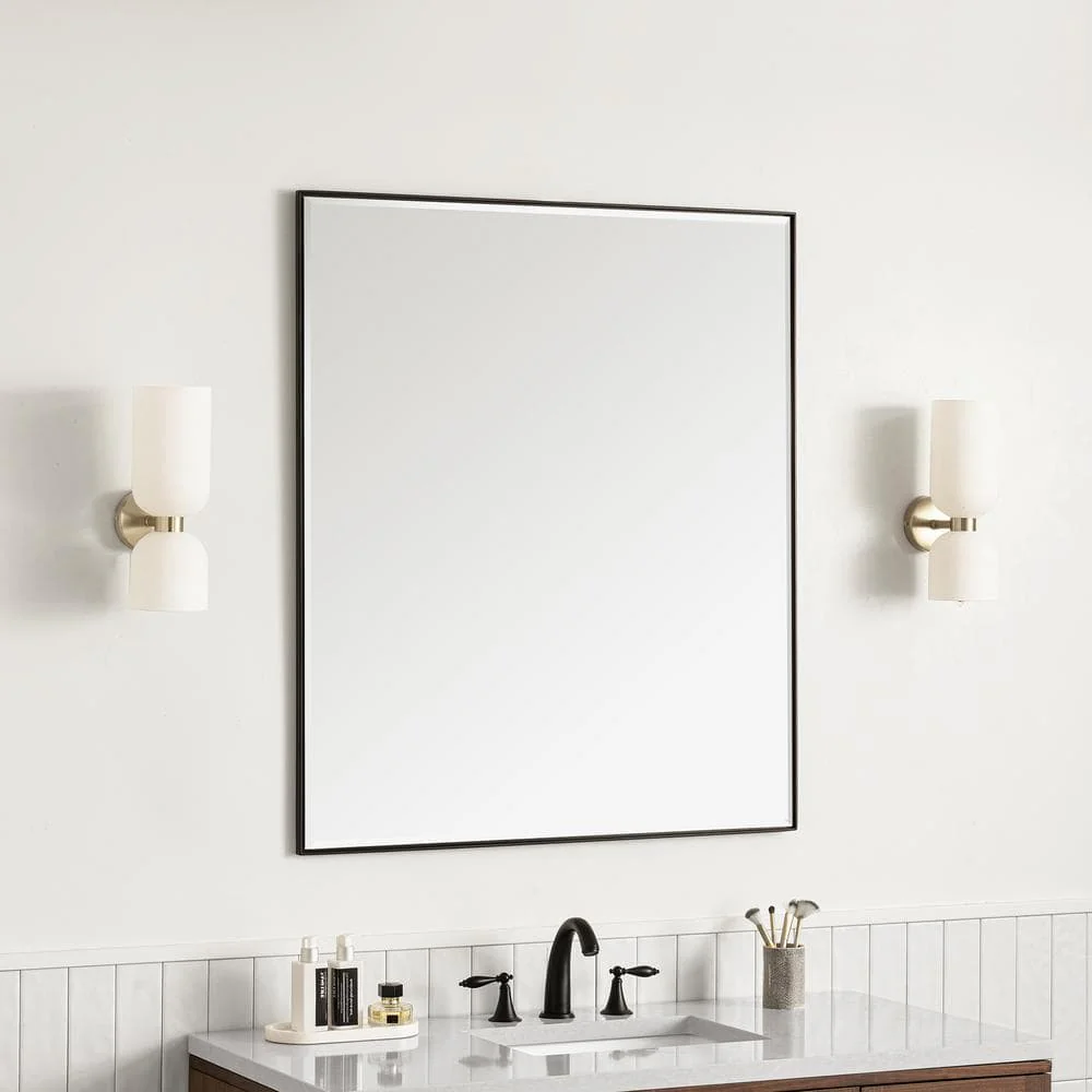 James Martin Vanities Rohe 36" x 42" Matte Black Rectangular Bathroom Vanity Mirror - Image 7
