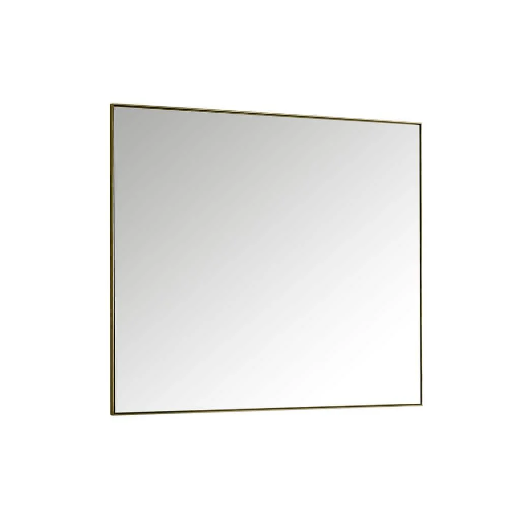 James Martin Vanities Rohe 48" x 40" Champagne Brass Rectangular Bathroom Vanity Mirror - Image 2