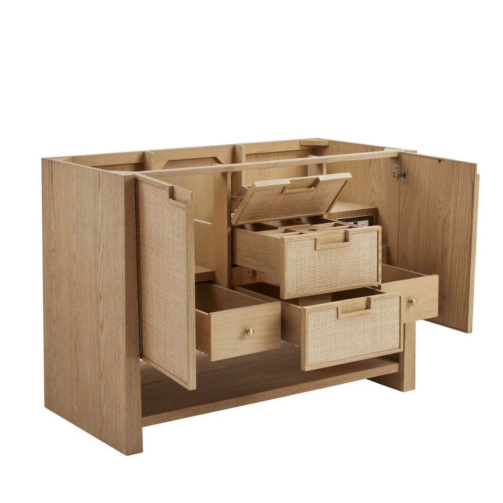 James Martin Vanities Solene 48-Inch Single Bath Vanity Cabinet Without Top in Seaside Oak - Image 2