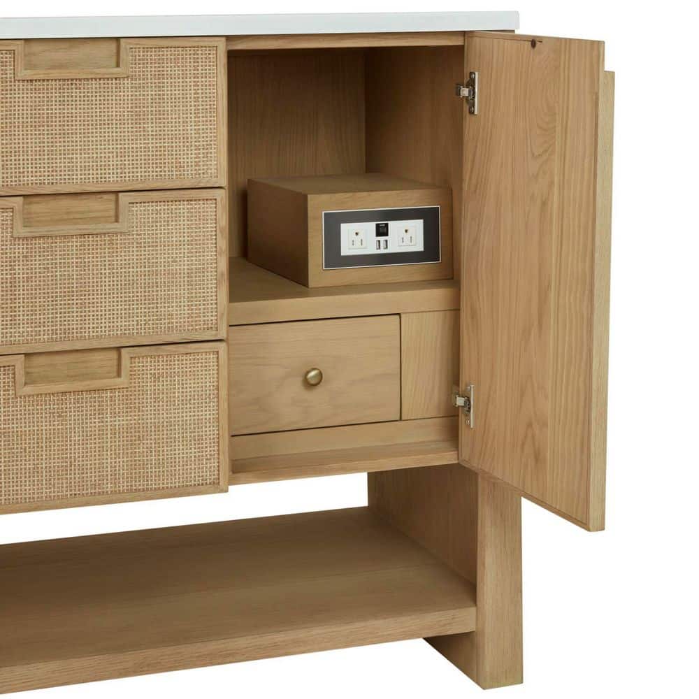 James Martin Vanities Solene 48-Inch Single Bath Vanity Cabinet Without Top in Seaside Oak - Image 4