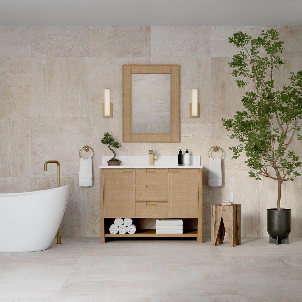 James Martin Vanities Solene 48-Inch Single Bath Vanity Cabinet Without Top in Seaside Oak - Image 5