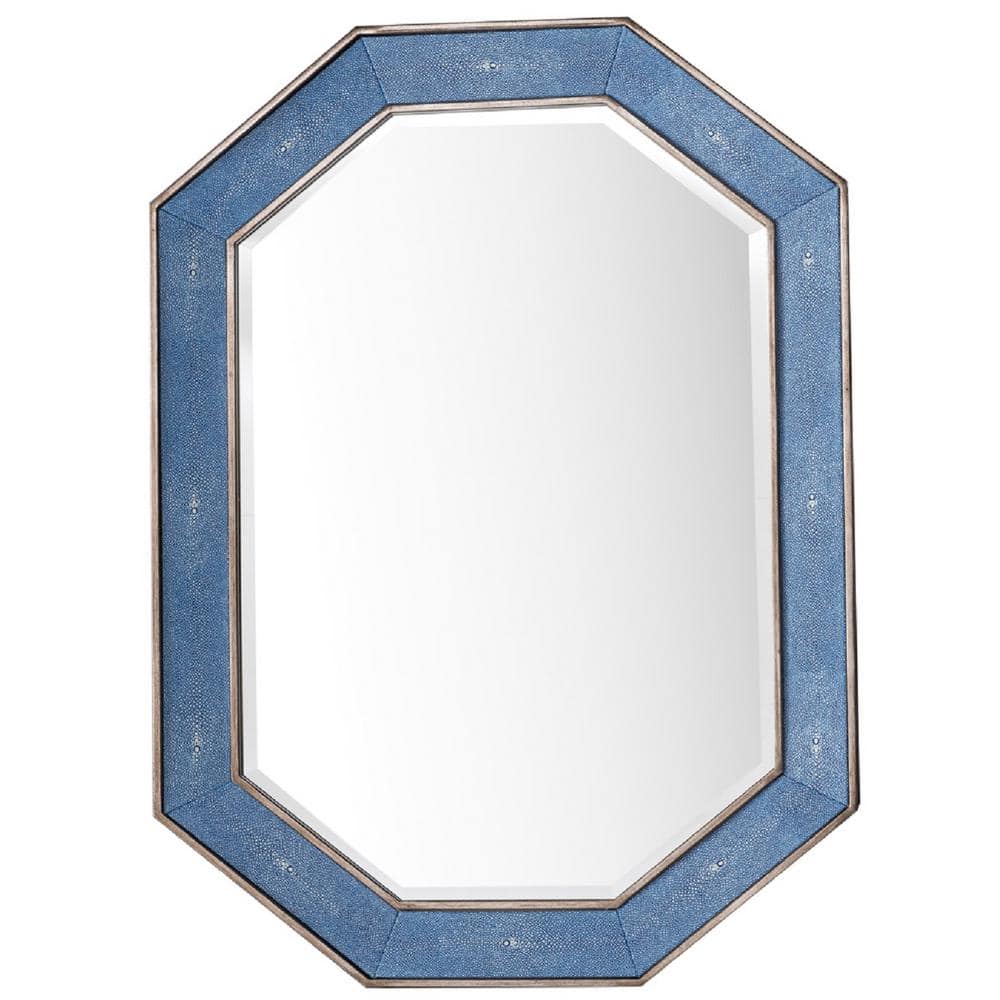 James Martin Vanities Tangent Hexagonal Wall Mirror, 30x41, Delft Blue