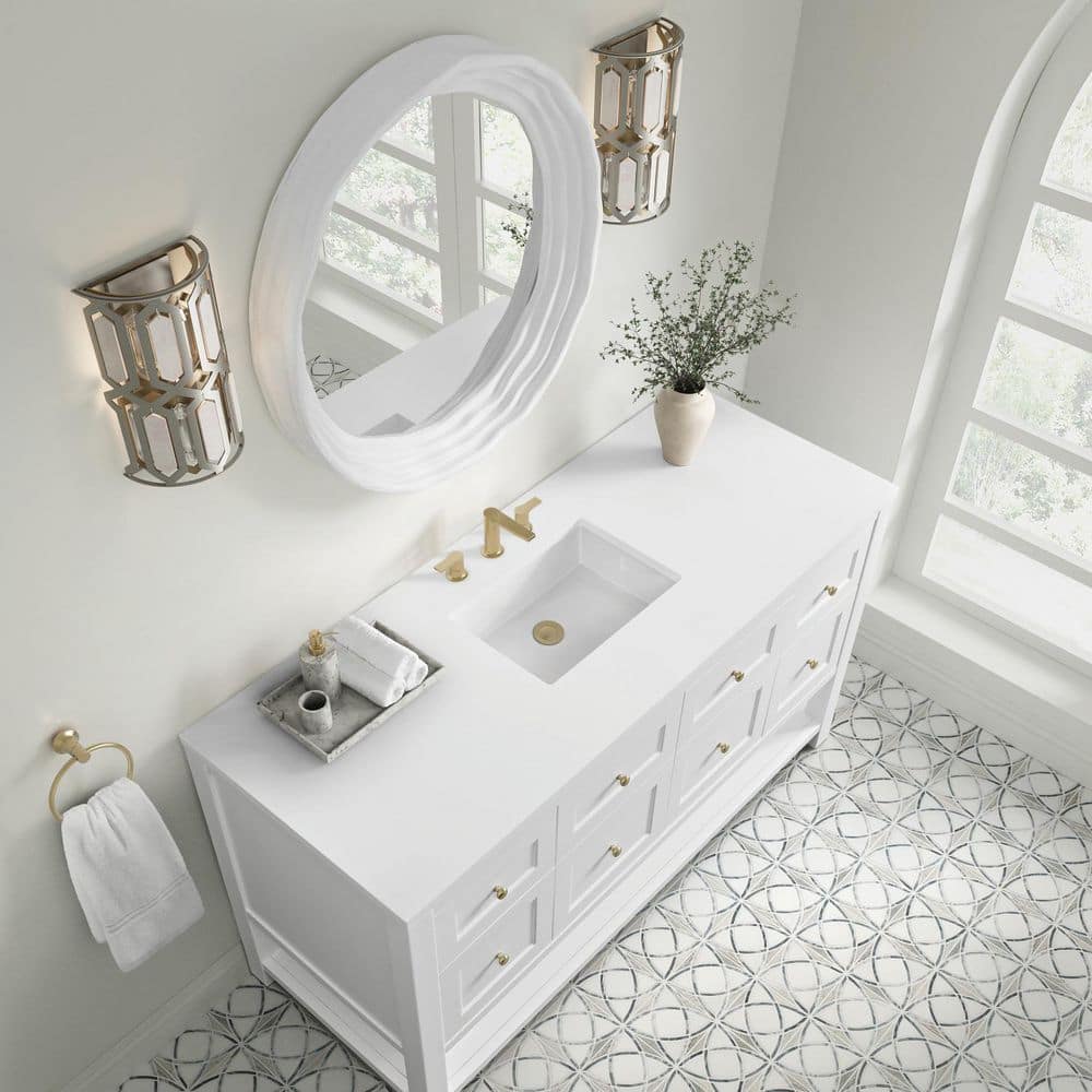 James Martin Vanities Terra 30" Limestone Framed Bathroom Vanity Mirror - Image 7