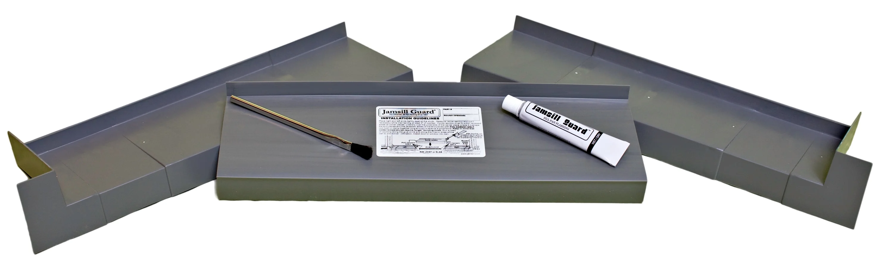 Jamsill Guard Sill Pan Flashing, 4.5625-in x 78-in, Gray Plastic Step Flashing