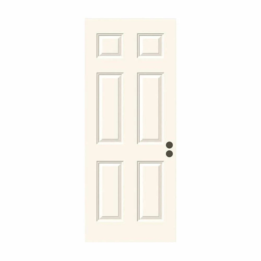 JELD-WEN 30 in. x 79 in. 6-Panel Primed Premium Steel Front Door Slab