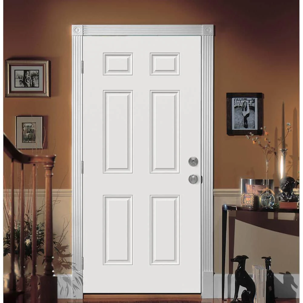 JELD-WEN 30 in. x 79 in. 6-Panel Primed Premium Steel Front Door Slab - Image 3
