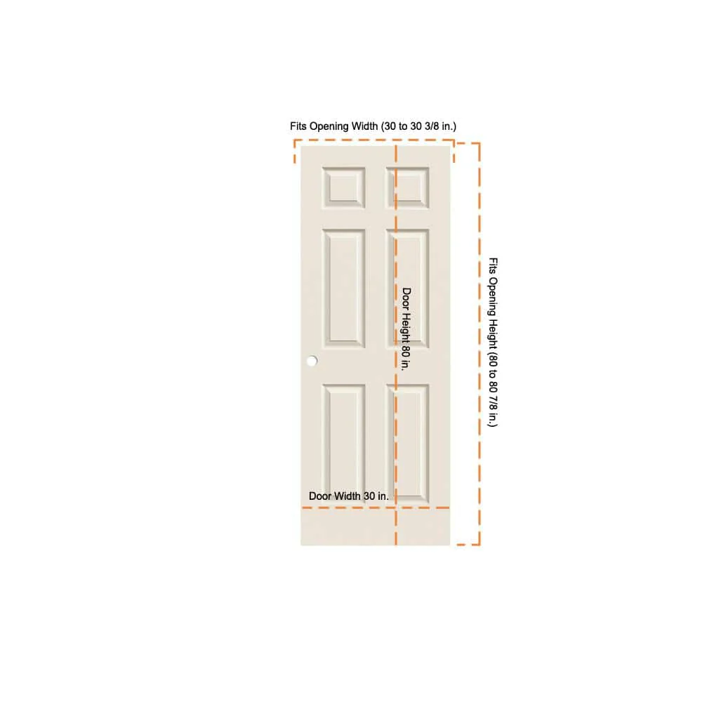 JELD-WEN 30 in. x 80 in. Colonist Primed Textured Molded Composite MDF Interior Door Slab - Image 4