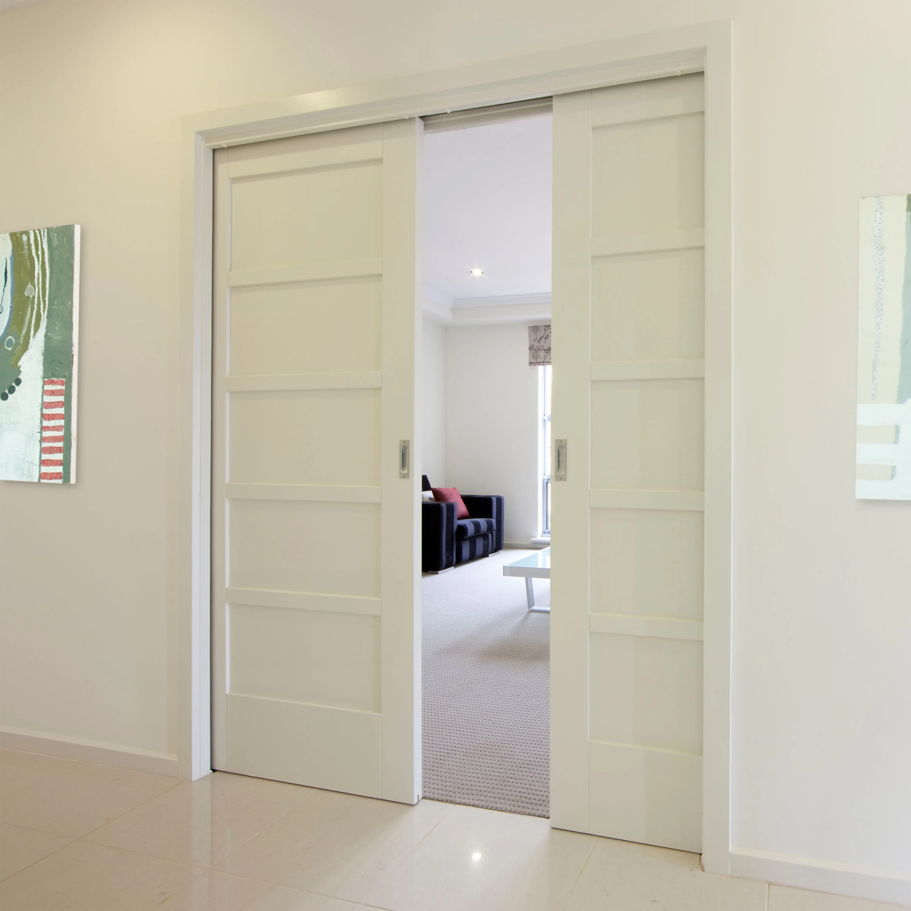 JELD-WEN 30-in x 80-in Pocket Door Frame with Frame and Hardware - Image 2