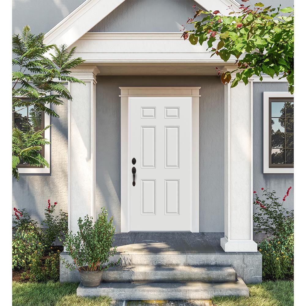 JELD-WEN 32-in x 74-in Steel Right-Hand Inswing Primed Prehung Single Front Door - Image 2