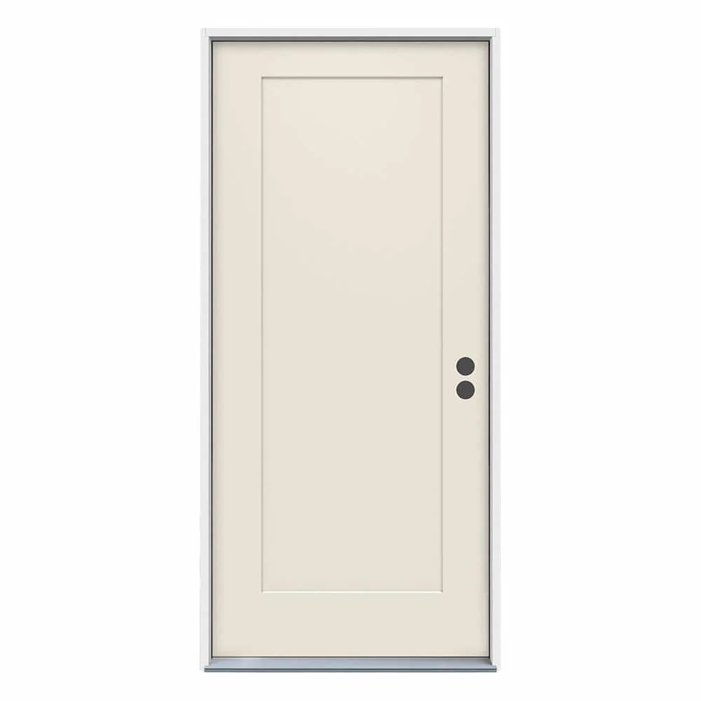 JELD-WEN 32 in. x 80 in. 1-Panel Craftsman Primed Steel Prehung Left-Hand Inswing Front Door