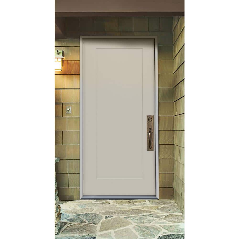 JELD-WEN 32 in. x 80 in. 1-Panel Craftsman Primed Steel Prehung Left-Hand Inswing Front Door - Image 2