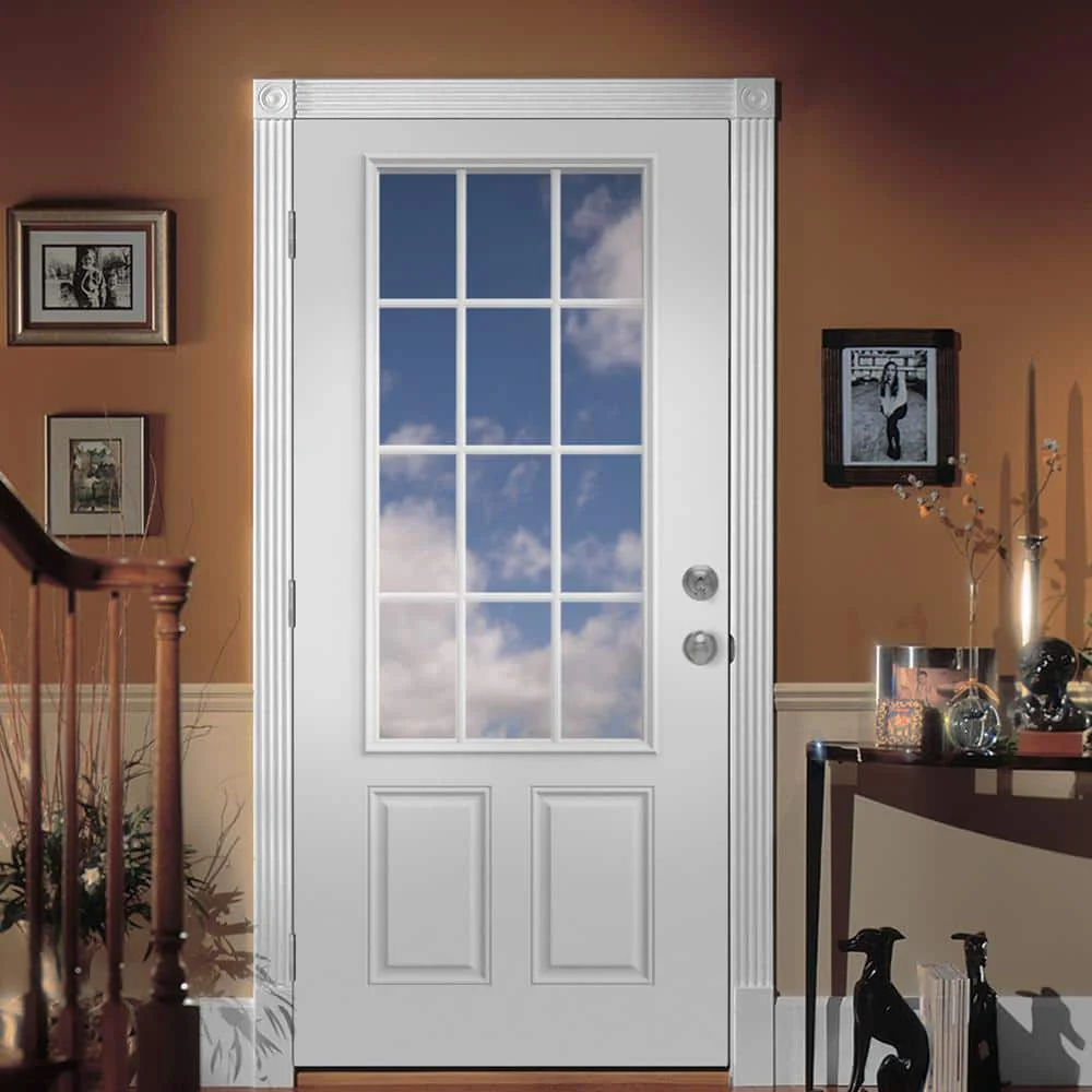JELD-WEN 32 in. x 80 in. 12-Lite Primed Steel Prehung Right-Hand Inswing Back Door - Image 3