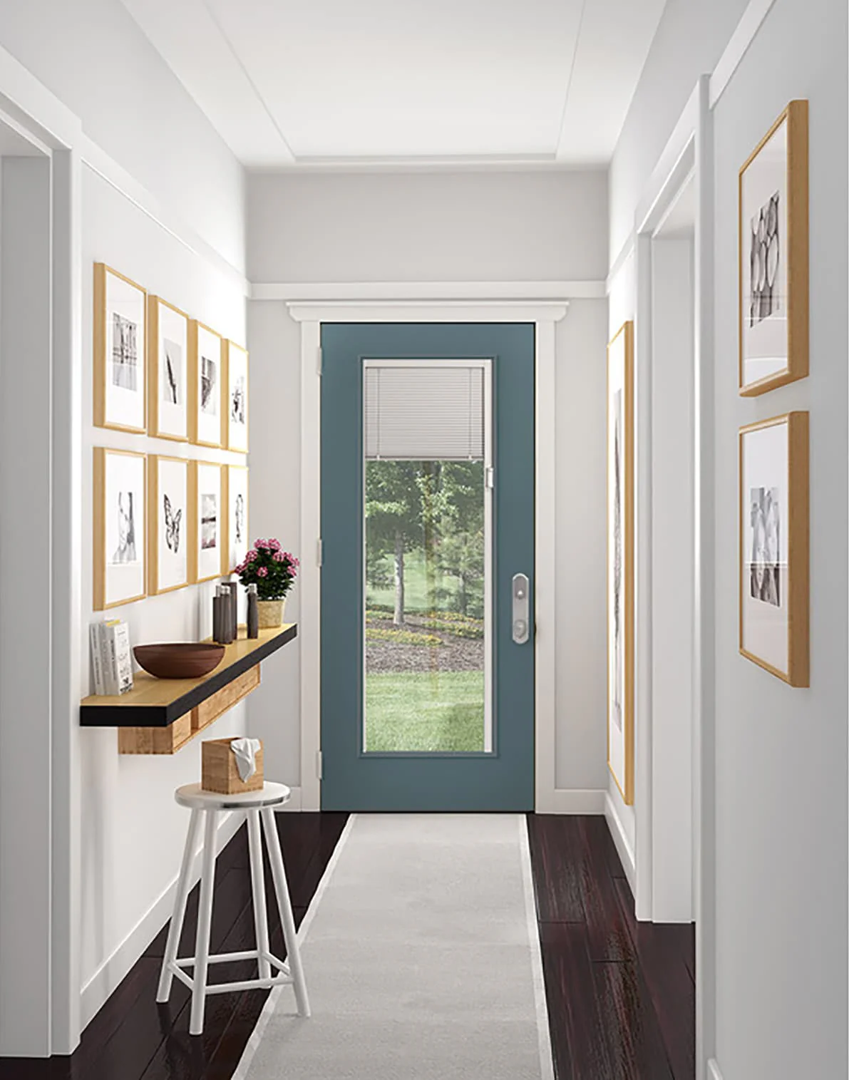 JELD-WEN 32-in x 80-in Steel Full Lite Left-Hand Inswing Primed Prehung Single Front Door with Blinds - Image 2