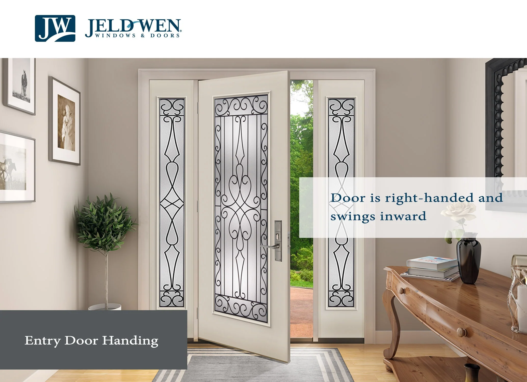 JELD-WEN 32-in x 80-in Steel Half Lite Right-Hand Inswing Primed Prehung Single Front Door with Blinds - Image 2