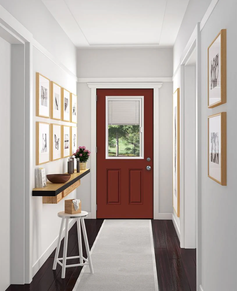 JELD-WEN 32-in x 80-in Steel Half Lite Right-Hand Inswing Primed Prehung Single Front Door with Blinds - Image 3