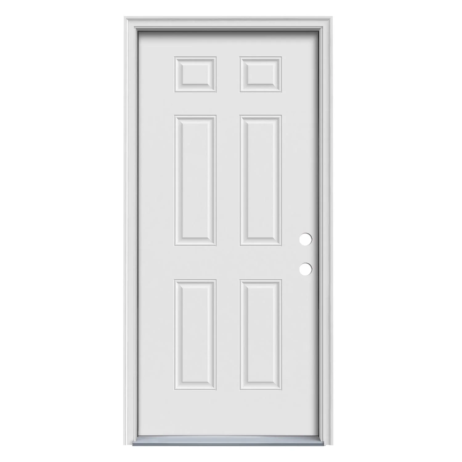 JELD-WEN 32-in x 80-in Steel Left-Hand Inswing Primed Fire Rated Prehung Single Front Door, Brickmould Included