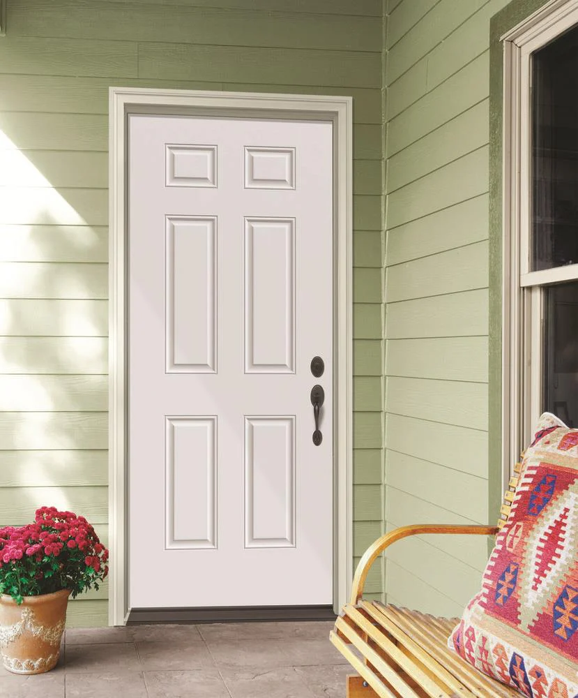 JELD-WEN 32-in x 80-in Steel Left-Hand Inswing Primed Fire Rated Prehung Single Front Door, Brickmould Included - Image 2