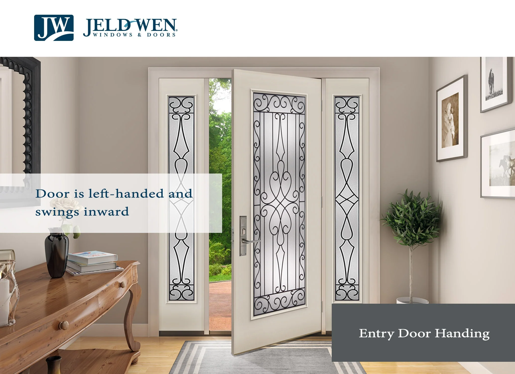 JELD-WEN 32-in x 80-in Steel Left-Hand Inswing Primed Fire Rated Prehung Single Front Door, Brickmould Included - Image 3