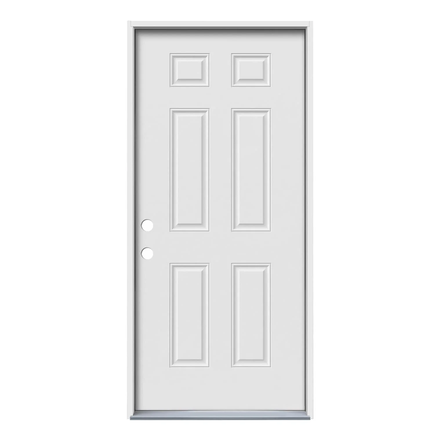 JELD-WEN 32-in x 80-in Steel Right-Hand Inswing Primed Prehung Single Front Door