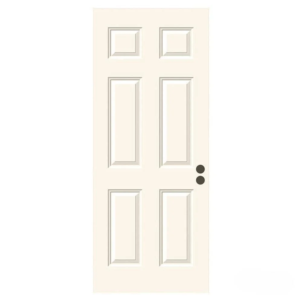 JELD-WEN 36 in. x 80 in. 6-Panel Primed Premium Steel Front Door Slab