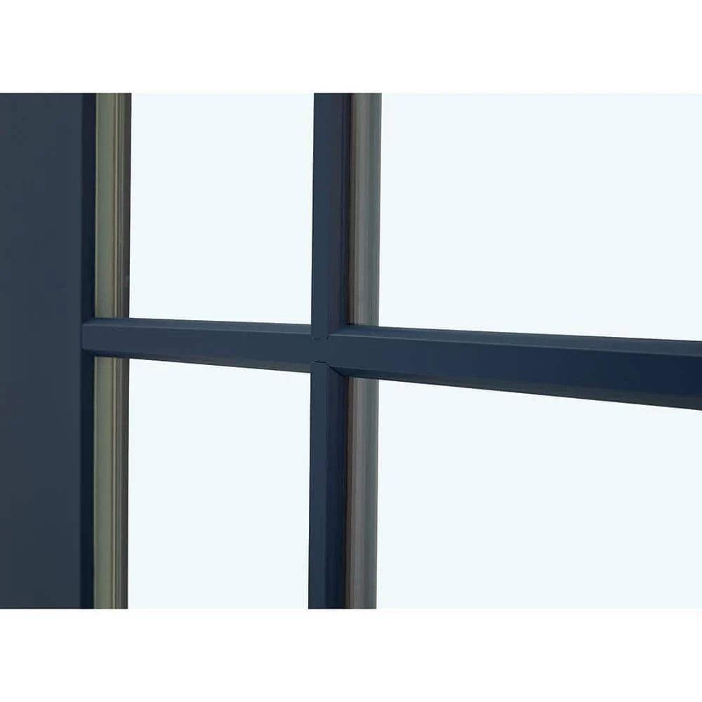 JELD-WEN 36 in. x 80 in. Left-Hand 4 Lite Clear Glass Revival Blue Painted Fiberglass Prehung Front Door with Brickmould - Image 4