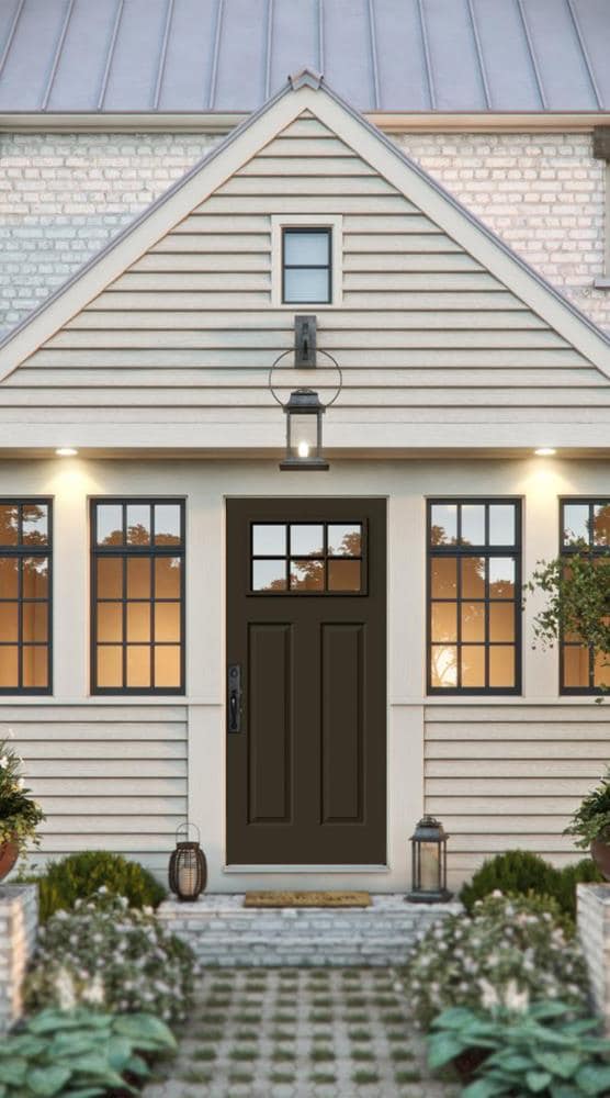 JELD-WEN 36-in x 80-in Steel Craftsman Right-Hand Inswing Primed Prehung Single Front Door - Image 5