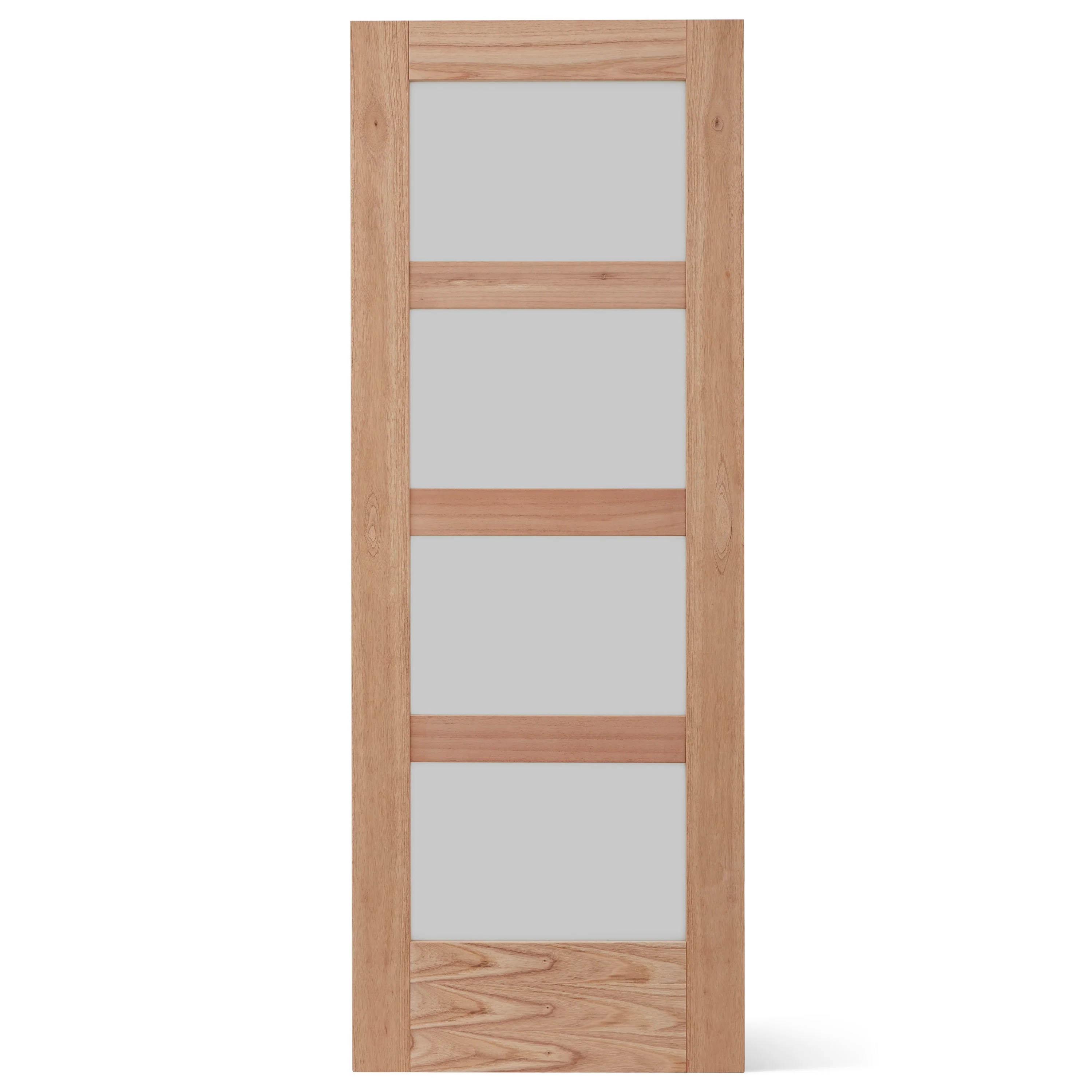 JELD-WEN 36-in x 80-in Unfinished Frosted Glass White Cedar Wood Single Barn Door