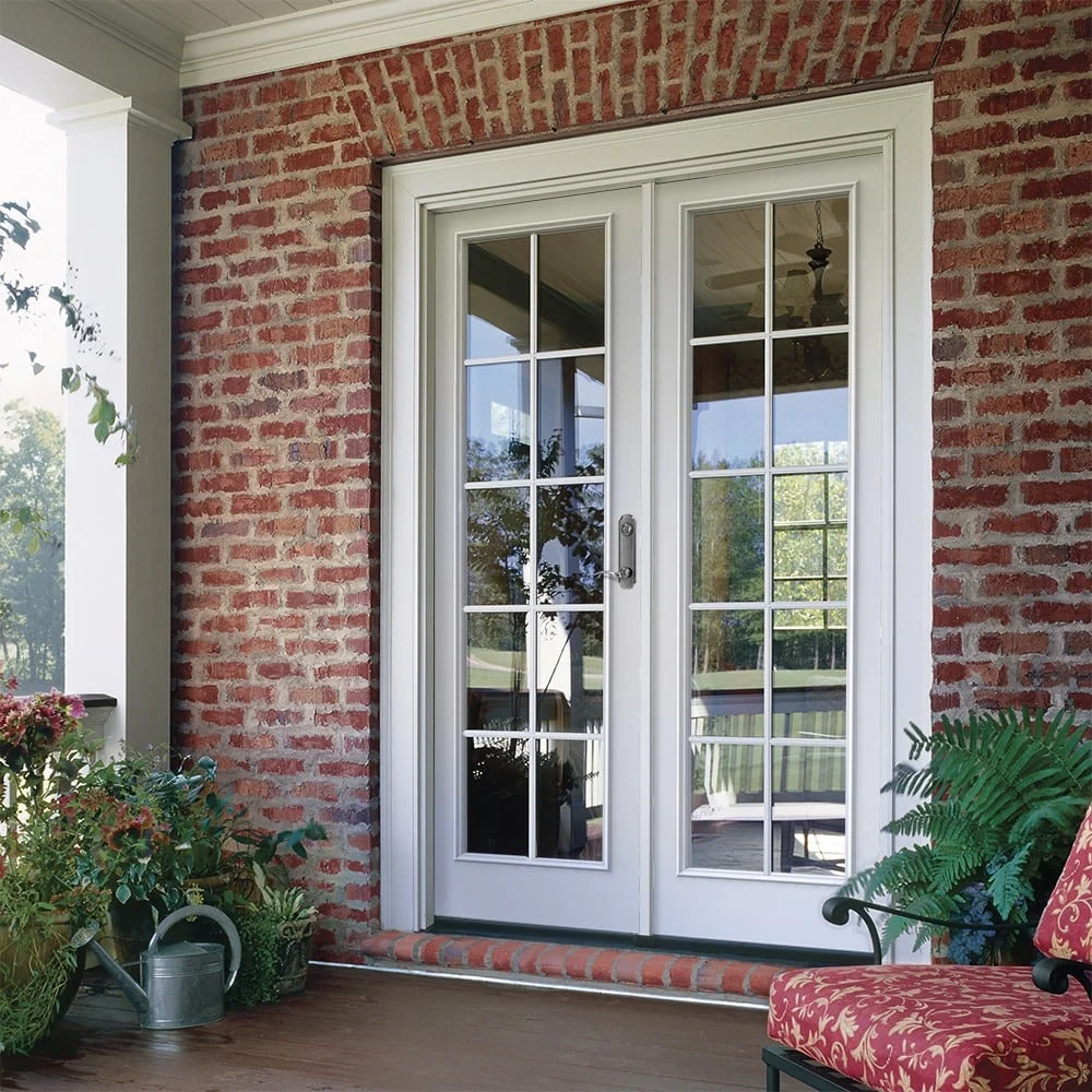 JELD-WEN 60-in x 80-in 4-9/16-in Low-E External Grilles Primed Steel French Left-Hand Inswing Double Patio Door - Image 2