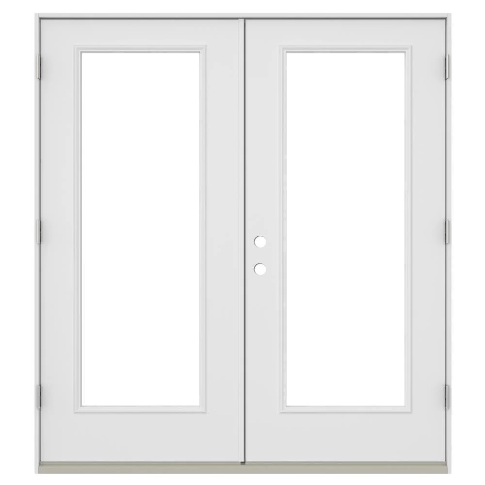 JELD‑WEN 60-in x 80-in 4-9/16-in Low‑E Primed Steel French Left-Hand Inswing Double Patio Door with Brickmould - Image 3