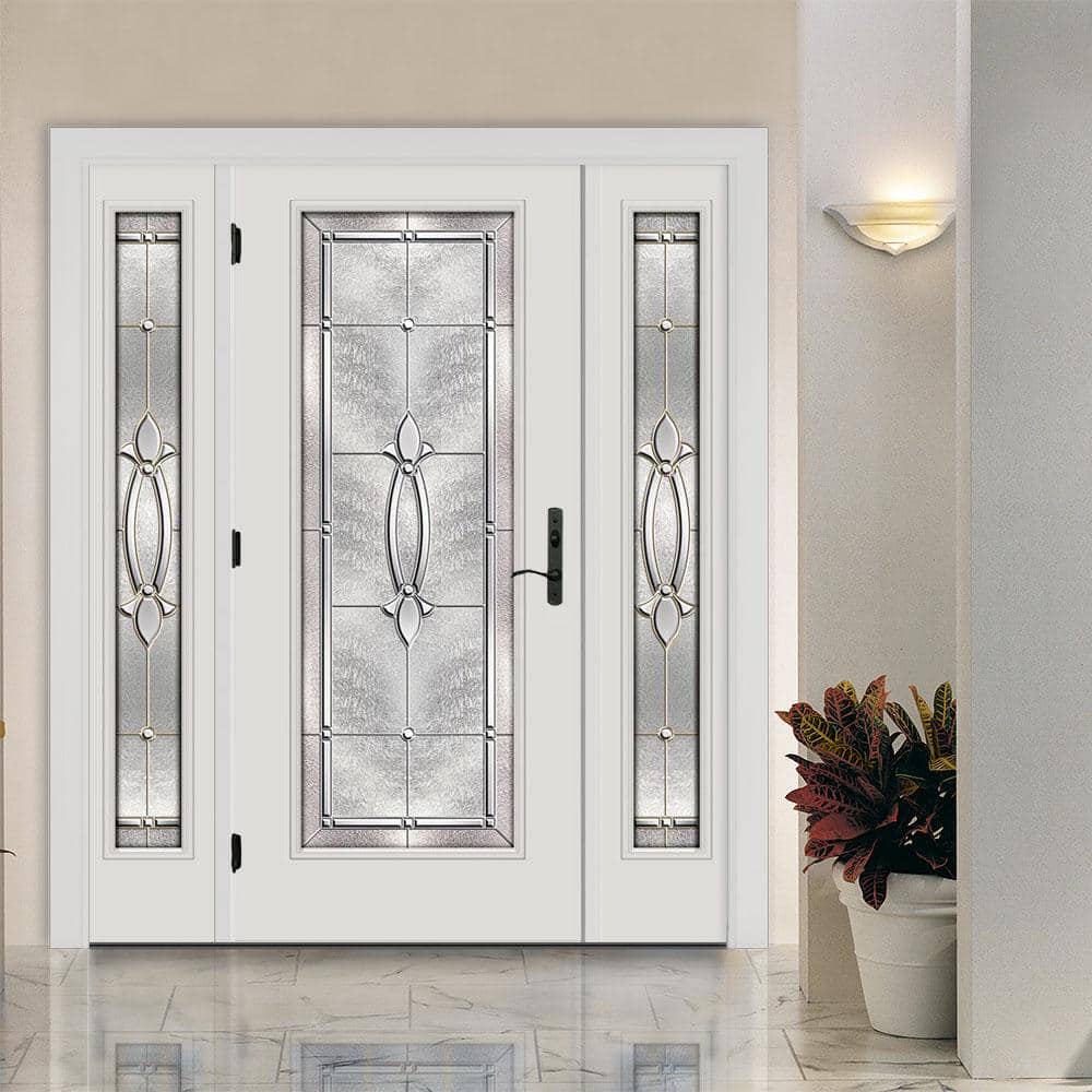JELD-WEN 66 in. x 80 in. Full Lite Blakely Primed Steel Prehung Right-Hand Inswing Front Door with Sidelites - Image 3