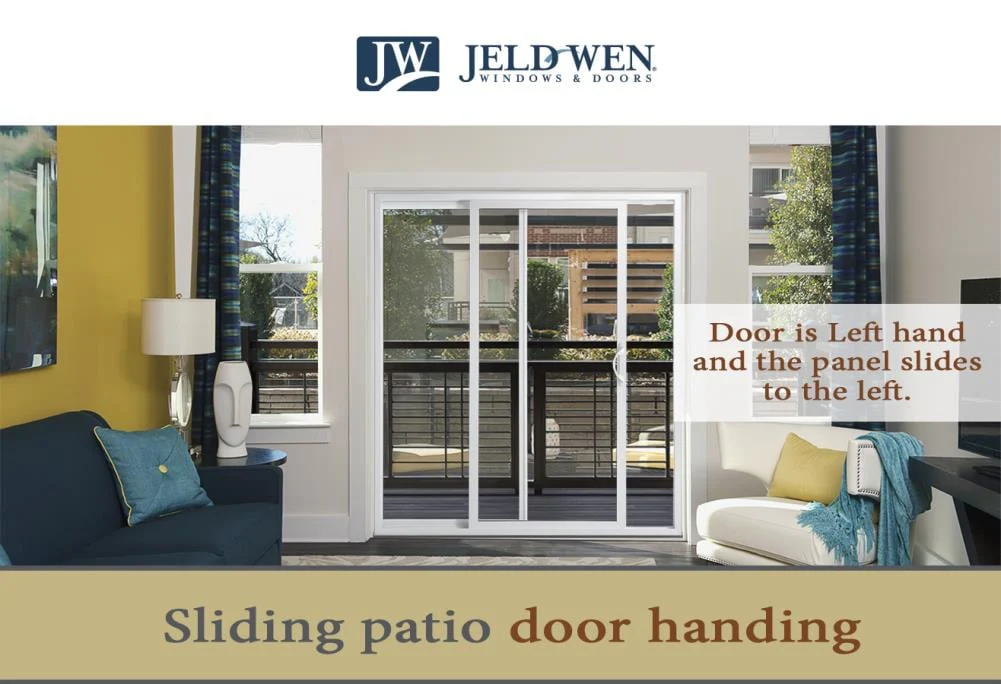 JELD-WEN 72-in x 80-in 4-9/16-in Low‑E Blinds‑Between‑Glass White Vinyl Left‑Hand Sliding Double Patio Door with Screen - Image 8
