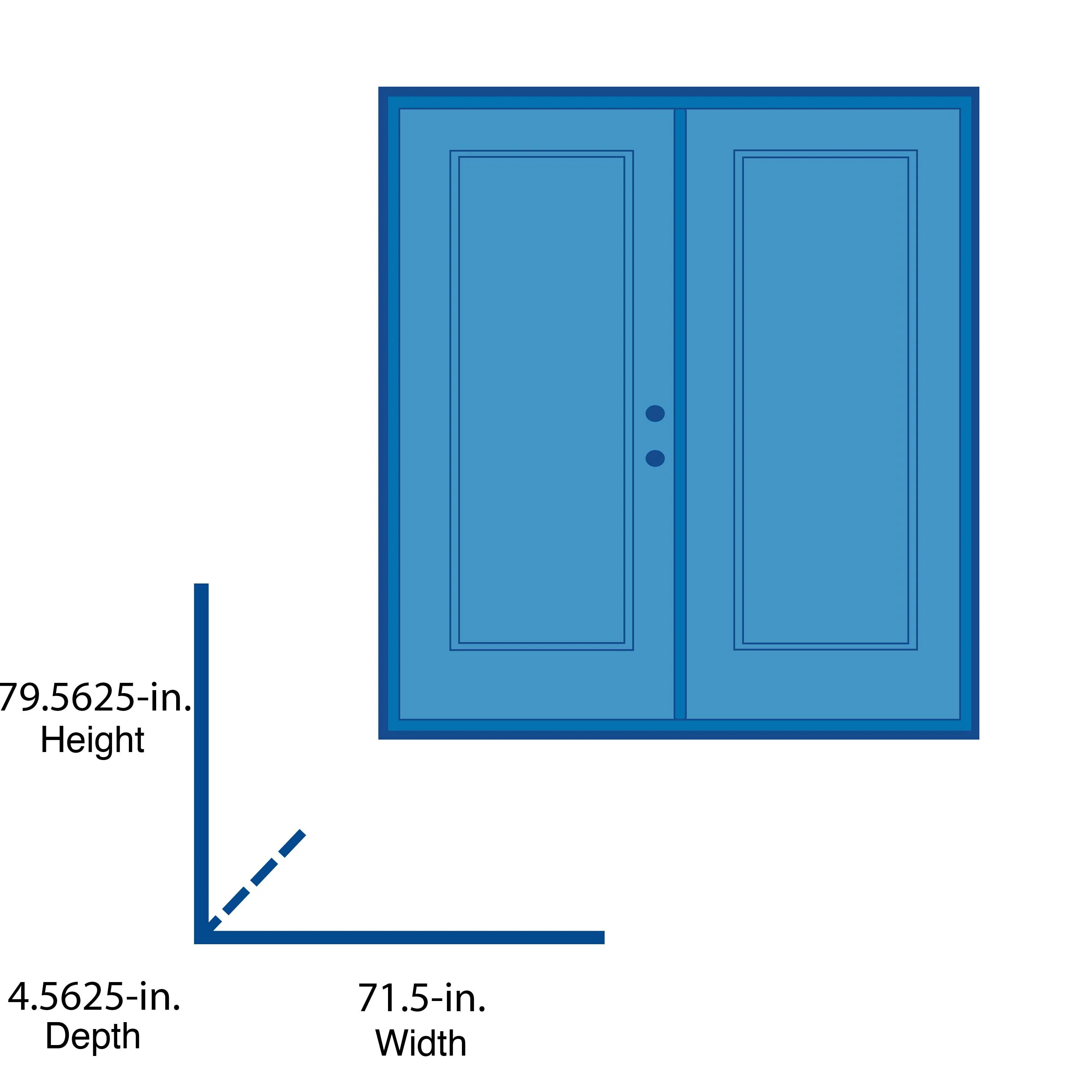 JELD-WEN 72-in x 80-in 4-9/16-in Low-E Primed Fiberglass French Left-Hand Inswing Double Patio Door, Brickmould Included - Image 2