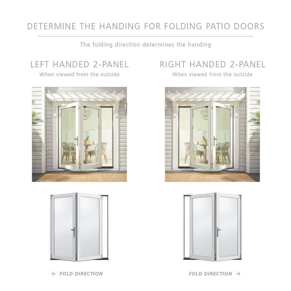 JELD-WEN 72 in. x 80 in. Primed Fiberglass Left-Hand Full-Lite F-2500 2-Panel Folding Patio Door Kit - Image 8